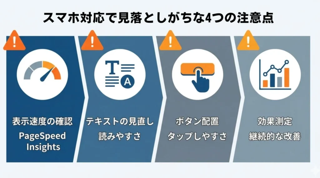 スマホ対応で見落としがちな4つの注意点