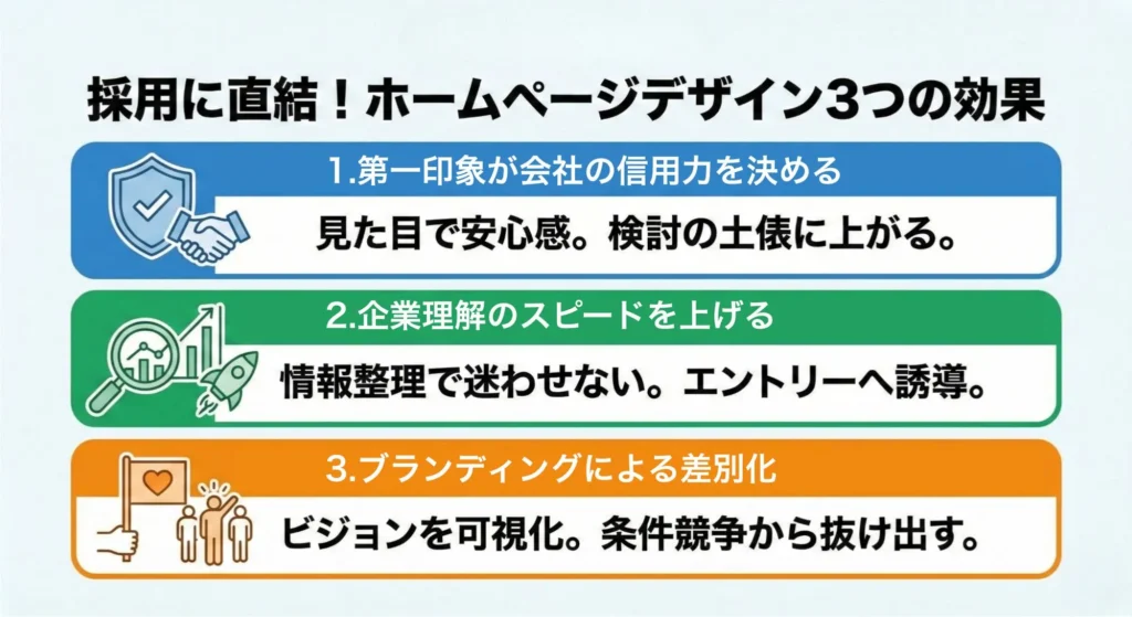 採用活動に直結する3つの効果