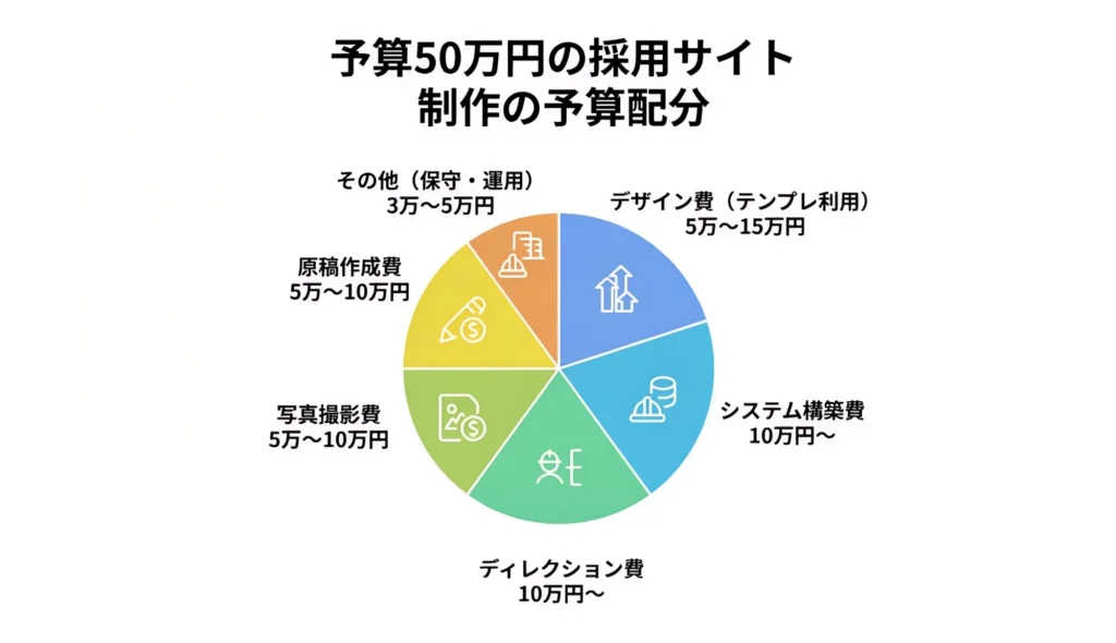 予算50万円の採用サイト制作の予算配分